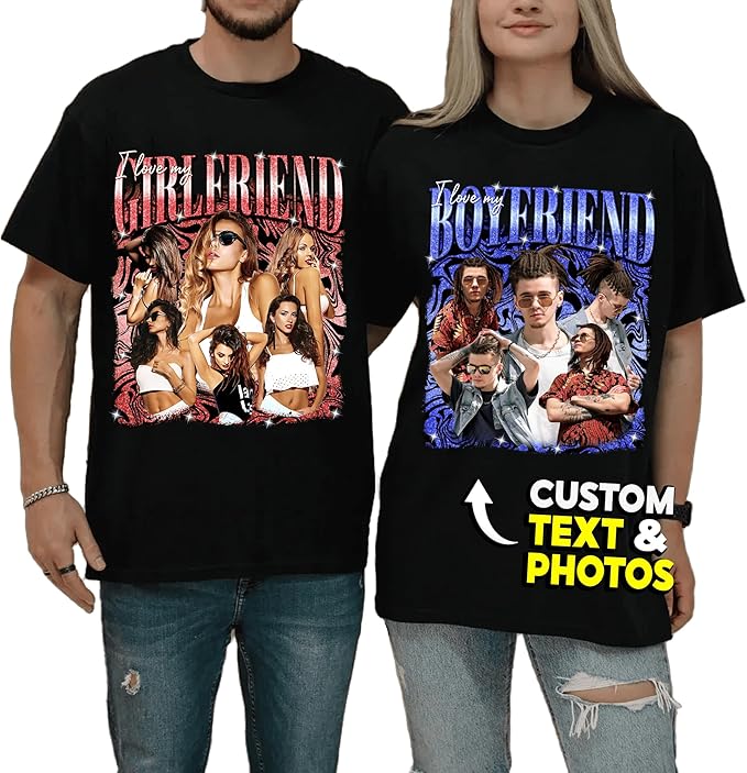 Custom Bootleg Rapper Graphic Tees Shirt – Retro 90s Vintage Style, Personalized Gift for Girlfriend, Birthday, Valentine