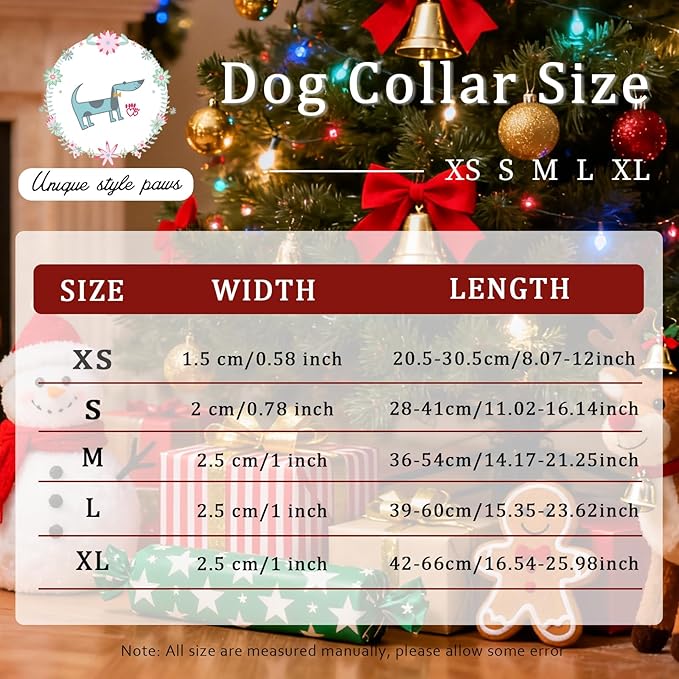 Unique Style Paws Christmas Dog Collar, Pink Dog Collar with Santa Claus Pattern, Lightweight & Adjustable Pet Collar with Plastic Buckle for Small, Medium, Large Boy Girl Dogs