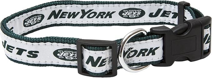 Pets First NFL New York Jets Licensed PET COLLAR, Medium - Heavy-Duty, Strong, and Durable Dog Collar. Available in 31 Football Teams and 4 Sizes