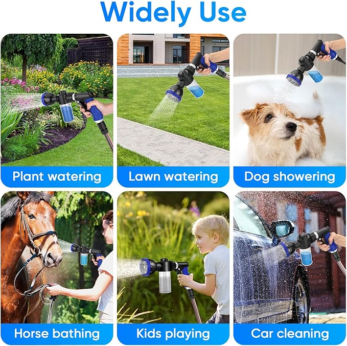 Dog Shower Attachment Water Hose Nozzle Sprayer Set with Metal 3-Way Diverter & 6.6 Ft Long Hose, Tub Faucet for Shower Arm Easy Faucet Pup Pet Bathing Sprayer Washer Kit