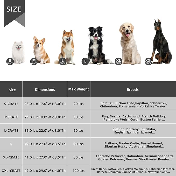 Dog Bed Medium Size Dog, Orthopedic Flannel Pet Bed with Removable Washable Cover, Waterproof Indestructible Medium Dogs Bed with Anti-Slip Bottom, Egg Crate Memory Foam Pad, 29.0"x18.0"x3.0", Grey
