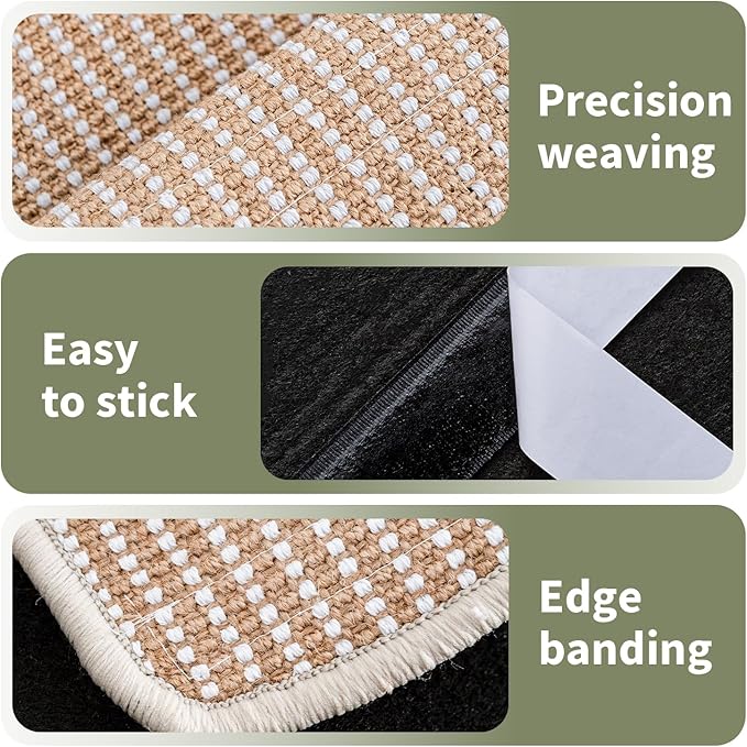 Cat Scratcher Mat, 39.3"x 23.6" Natural Sisal Cat Scratch Mat with Velcro Tape, Scratching Rug Pad for Indoor Cats, Furniture Protector, Floor Carpet, Wall Pad, L, Beige
