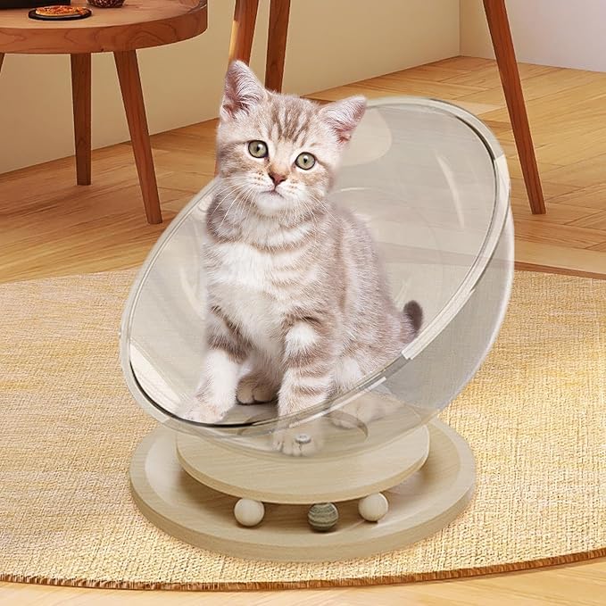 Space Capsule Cat Bed, Pet Furniture, Easy Cleaning, Universal Small Pets Activity Centre Bed Toy, Sleeping Nest for Cats, Density Board L