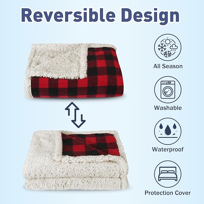 Kritter Planet Waterproof Dog Blanket, Reversible Water Proof Pet Blanket for Couch, Bed & Sofa, Washable Couch Covers for Large Dogs - Protects Furniture from Fur, Dirt, and Accidents