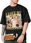 Tehg & Tuhg Custom T Shirts with Picture, Vintage Bootleg Rap Tee, Boyfriend Girlfriend, Unique Gift for Birthday Anniversary