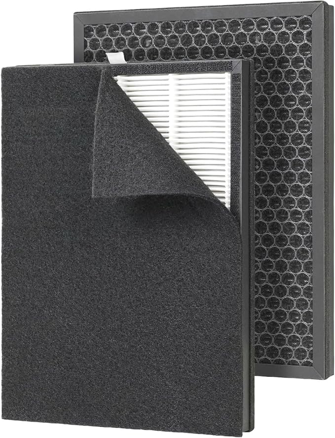 Dr.Prepare Filter Replacement for DAP01 Air Purifier, 2 Pack, 3-Stage HEPA Filter with Washable Pre-Filter and Activated Carbon