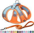 AIITLE Step in Dog Harness and Leash Set - No Pull Escape Proof Vest Harnesses with Soft Mesh and Reflective Bands, Adjustable Pet Outdoor Harnesses for Small and Medium Dogs Orange M