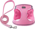 BOOMIBOO Dog Harness with Leash Set, No Pull Adjustable Reflective Step-in Puppy Pet Vest Harnesses for Small Medium Large Dogs and Cats,Pink XS