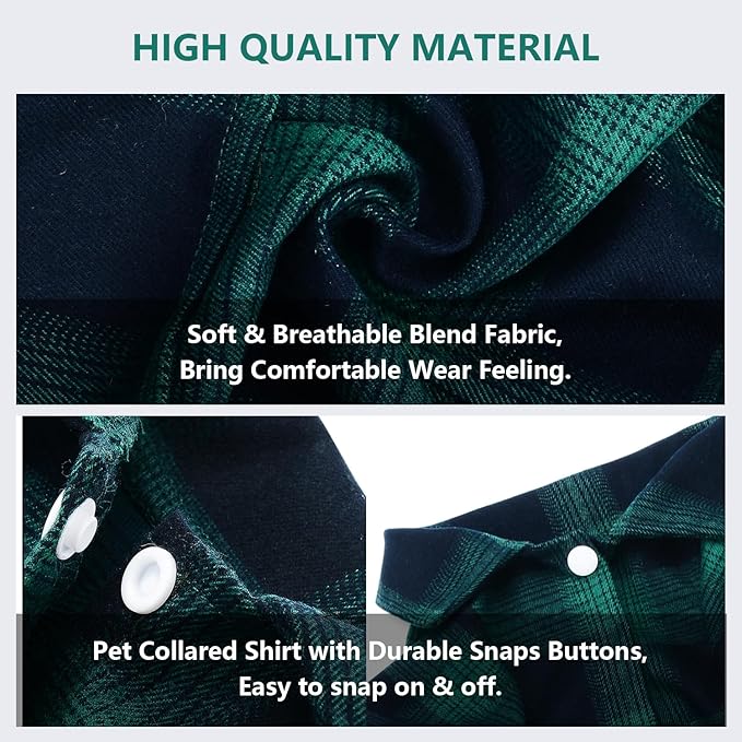 Koneseve Dog Shirt Pet Plaid Clothes T-Shirts Sweater Bottoming Shirt for Small Dog Cat Puppy Grid Adorable Wearing Stylish Cozy Halloween,Christmas Costumes (Green;XL/Extra Large)