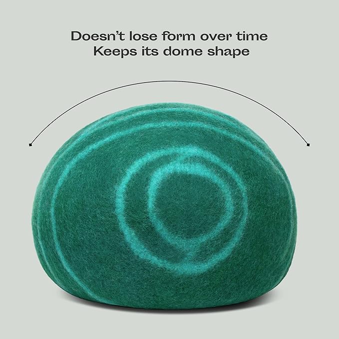 MEOWFIA Cat Cave – Premium Felt Cat Bed for Indoor Cats, Handmade Merino Wool (Emerald, Large)