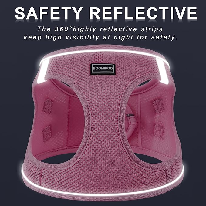 Dog Harness with Leash Set, No Pull Adjustable Reflective Step-in Puppy Pet Vest Harnesses for Small Medium Large Dogs and Cats,Orange XS