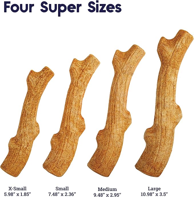 Petstages Outward Hound Super Dogwood Durable Dog Chew Toy, Small - Long Lasting Chew Sticks Made of Natural Wood - USA Made