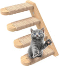 Skywin Cat Wall Steps - Solid Rubber Wood Cat Stairs Great for Scratching and Climbing - Easy to Install Wall Mounted Shelves for Playful Cats (Wood, Right-Left)