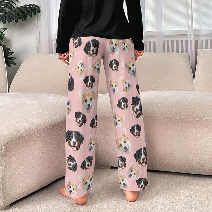 Custom Pajamas Pants with Photo for Men Women:Made in USA Personalized Pajama Trousers,Gifts for Wife Husband