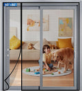 Magnetic Screen Door Left Right Side Opening Upgraded PET Mesh Greater Than Fiberglass and Polyester,Keep Bugs Out,Pet & Kid Friendly,Suitable for Sliding Doors,Patio French Doors-60" X 80"