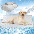 Dog Cooling Mat, Washable Dogs Cats Pet Non-Toxic Cooling Pads Summer Sleeping Kennel Mats，Pet Self Cool Ice Blanket for Indoor & Outdoor Dog Beach Essentials Light Gray Small