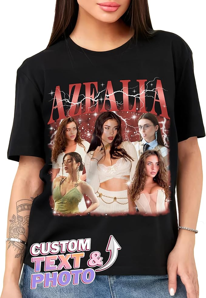 Tehg & Tuhg Custom T Shirts with Picture, Vintage Bootleg Rap Tee, Boyfriend Girlfriend, Unique Gift for Birthday Anniversary