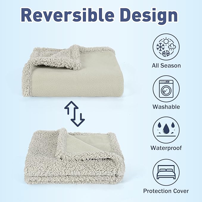 Kritter Planet Waterproof Dog Blanket, Reversible Water Proof Pet Blanket for Couch, Bed & Car, Washable Couch Covers for Medium Dogs - Protects Furniture from Fur, Dirt, and Accidents