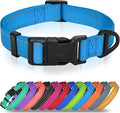 Joytale Small Dog Collar, Reflective and Adjustable Nylon Collar with Quick-Release Buckle, Lightweight No-Choke Design for Small Dogs, Sky Blue, 3/4" Width