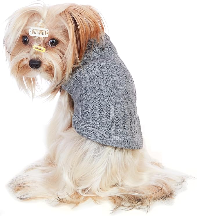 Stretchy Cat Sweater - 17 Colors & 6 Sizes | Snug Winter-Ready Knit for Boy/Girl Cats & Kittens(Grey, Medium)