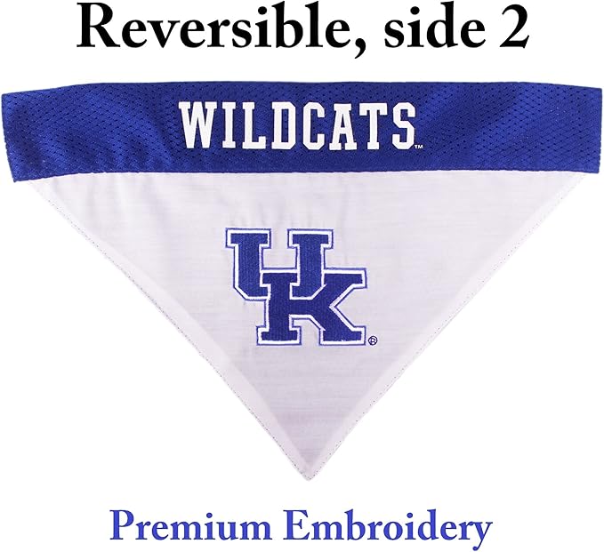 Pets First Collegiate Pet Accessories, Reversible Bandana, Kentucky Wildcats, Large/X-Large