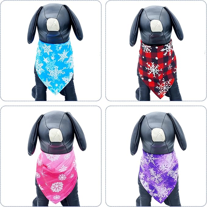 30 Pack Winter Dog Bandanas Bulk for Small Dogs Stitch Edge Dog Bandanas Puppy Cats Scarves Grooming S