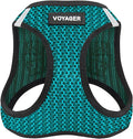 Best Pet Supplies - All Weather Mesh/Plush, Reflective, No Pull Harness for Small, Medium Dogs, Cats - Secure with Hook & Loop Fastener, Buckle, Double D-Rings - Turquoise 2-Tone, M