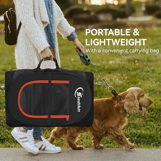 Dog Playpen, Puppy Pet Playpens Indoor for Medium Dogs Tent Crates Cage Indoor/Outdoor, Portable Pop Up Dog Kennel Playpen with Carrying Case for Dogs/Cats/Rabbits, Black