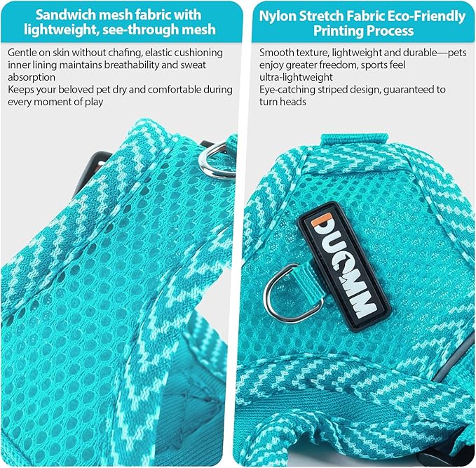wanheart Cat Harness and Leash Set - Escape Proof Adjustable Breathable Vest for Cats, Soft Mesh Padded Harness with Reflective Strips - Easy Control for Kittens, Indoor & Outdoor Cats (Emerald, L)