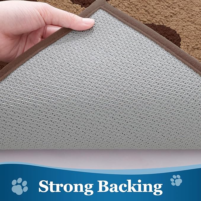 Buganda Dog Door Mat for Muddy Paws, Absorbent Dirt Trapper Washable Indoor Doormats, Non Slip Low-Profile Mud Mat for Dogs, Front Entrance Doormat for Inside Floor (36x24 Inches, Beige)