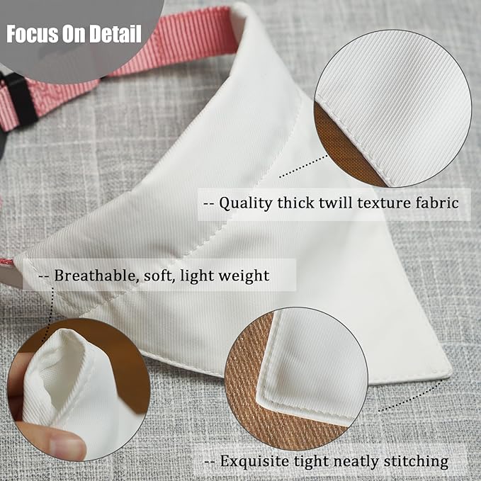 8 Packs Sublimation Blank Dog Bandana Over Collar, Pet Collar Slip-On Bandana Blank Customize White Polyester DIY for Dog Cat Extra Small, Small, Medium & Large (S)