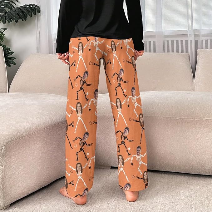 Custom Pajamas Pants with Photo for Men Women:Made in USA Personalized Pajama Trousers,Gifts for Wife Husband