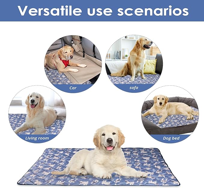 Dog Cooling Mat, Washable Dogs Cats Pet Non-Toxic Cooling Pads Summer Sleeping Kennel Mats，Pet Self Cool Ice Blanket for Indoor & Outdoor Dog Beach Essentials Medium