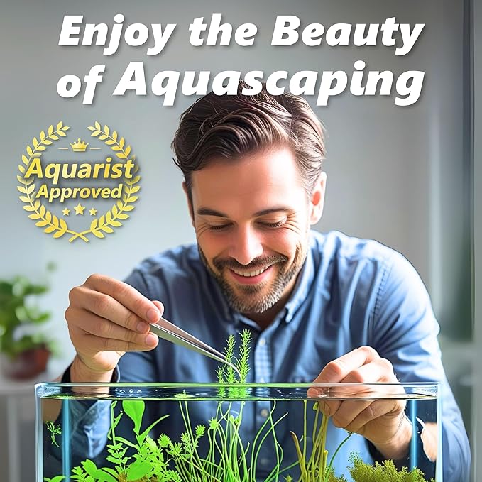 Long Tweezers for Aquascaping, 2 Pack 25cm / 9.8in Fine Tip 1mm – Tools for Aquarium Plants, Terrariums, Fish Tank & Reptile Feeding