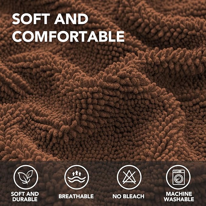 H.VERSAILTEX Non Slip Pet Couch Cover Chenille Dog Bed Protector Thick Soft Sofa Slipcover Pet Friendly Washable Couch Cushion Covers for Pets (30" x 53", Caramel)