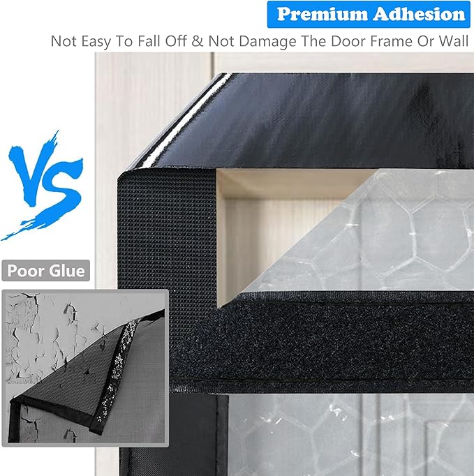 RELIANCER Magnetic Thermal Insulated Door Curtain,Waterproof EVA Door Cover,Fit Doors Size Up to 30"x78",Temperature Protection Insulated Doorway Curtain Partition,Patio Self-Closing Doors Net Screen