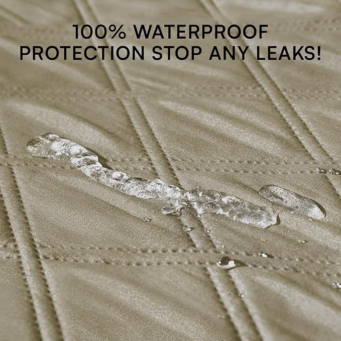 Luciphia 100% Waterproof Couch Cover Blanket for Dogs Anti-Slip Pet Couch Protector Sofa Mat Puppy Cat Blanket with Non-Slip Bottom, Taupe White, 40x50 Inch