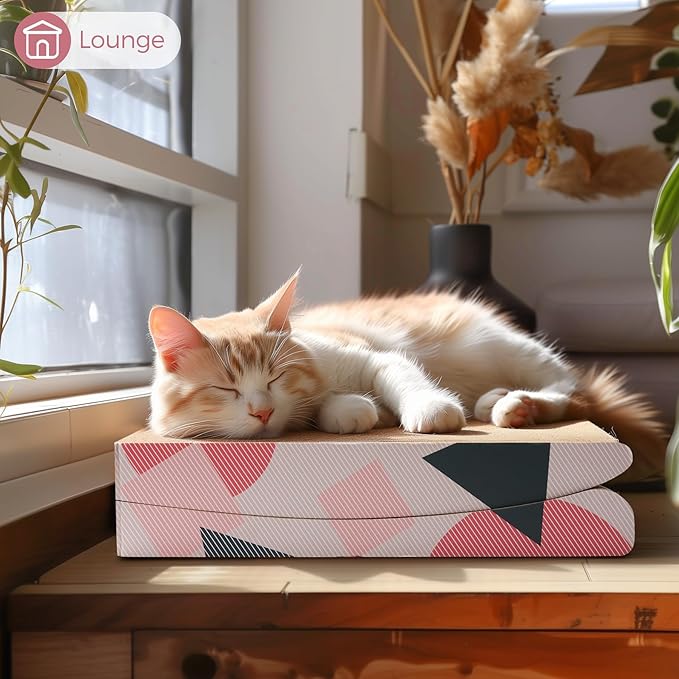 ComSaf Cat Scratcher Carboard Pad 32"x10", Large Cat Scratcher Bed for Indoor Cats, Durable Cat Scratching Board, Recycle Cat Scratch Pad for Adult, Big, Medium, Small Cats Lounger