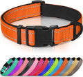 Joytale Reflective Dog Collar,Soft Neoprene Padded Breathable Nylon Pet Collar Adjustable for Extra Large Dogs,Orange,XL