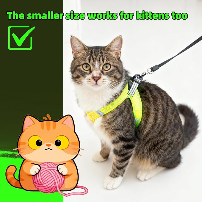 ROYPET Step-in Air Dog Harness, All Weather Mesh Step in Vest Harness for Small and Medidum Dogs and Cats, Adjustable Soft Padded Dog Vest with Easy Control Handle for Dogs Pets (Neon Green, XS)