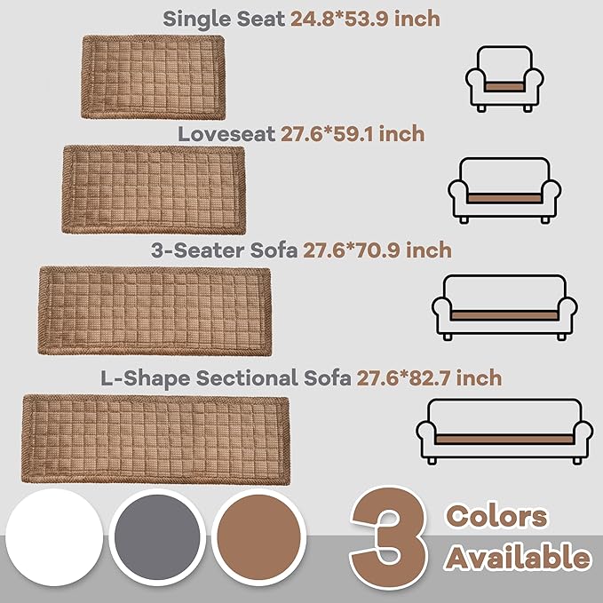 Washable Dog Couch Cover Protector, Non Slip Dog Bed Mat Machine Washable Large Blanket for Dogs, Pet Couches Covers for Sofa (Coffee, 27.6 * 70.9 '')