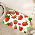 Cute Strawberry Flower Dog Cat Food Mat,Absorbent Pet Feeding Mat with Rubber Backing,Non-Slip Water Bowl Placemat,Indoor Pet Accessories Supplies 16"x24"