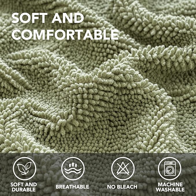 H.VERSAILTEX Non Slip Pet Couch Cover Chenille Dog Bed Protector Thick Soft Sofa Slipcover Pet Friendly Washable Couch Cushion Covers for Pets (40" x 50", Sage)