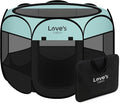Love's cabin Pet Puppy Dog Playpen, Small Dog Tent Crates Cage Indoor/Outdoor, Portable Playpen for Cat, Foldable Pop Up Dog Kennel Playpen with Carring Case, Removable Zipper Top, Green