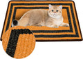 Cat Scratcher Mat, 23.6x15.7 Inch Natural Sisal Cat Scratch Pad, Horizontal Cat Scratching Pad Rug for Indoor Cats with Sticky Tapes, Protect Couch & Carpets（Brown Black）