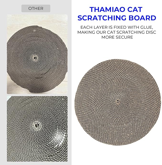 Round Cat Scratcher Refill - 10 Inch Diameter, 7/8 Inch Thickness - Cardboard Cat Scratcher Scratching Board Replacement Pads (2pcs) for Indoor Cats