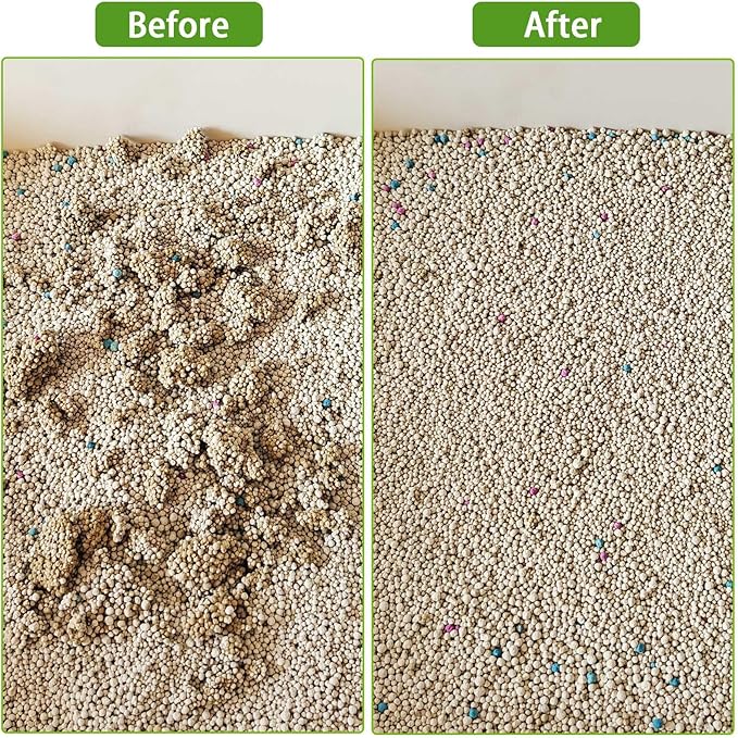 2Pcs Cat Litter Scoop Metal Stainless Steel Mesh Kitty Litter Scoop with Hook, Cat Scooper for Litter Box, Filter Small Pieces Quickly, Easy to Clean and Durable (3mm/5mm Mesh)