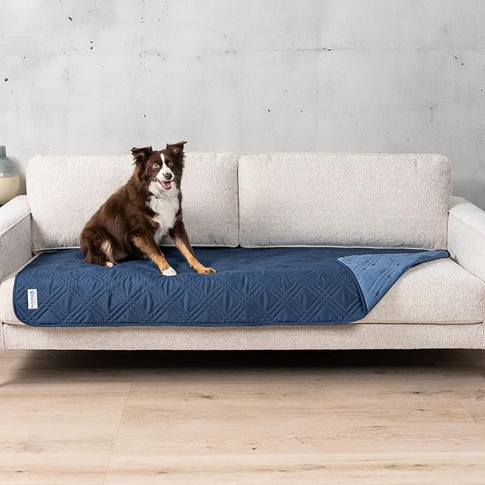 PetAmi Waterproof Couch Cover for Dogs, Waterproof Pet Blanket, Reversible Furniture Cover Sofa Protector for Pet Cat Bed, Washable Waterproof Blanket Dog Cover for Couch Seat, 30x70 Blue