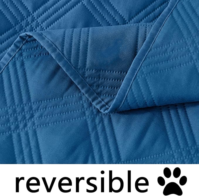 hyha Waterproof Dog Blanket, Reversible Pet Bed Blanket, Soft Sofa Couch Cover for Dogs Washable, Waterproof Pet Couch Covers for Sofa Puppy Cats Furniture Protector(30"x53", Navy Blue/Navy Blue)