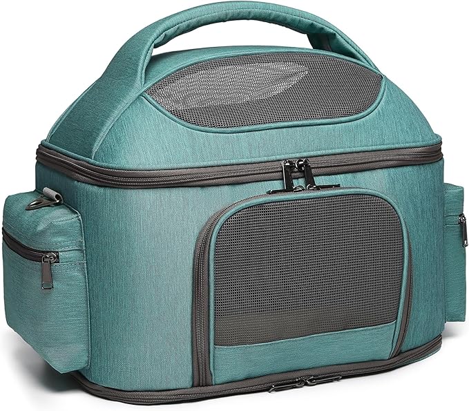 halinfer Large Fat Cat Carrier Fit up to 20 Pounds, Small Puppy Pet Travel Carrier, Car Seat Secure and Collapsible Soft Side Carrier Airline Approved Under Seat